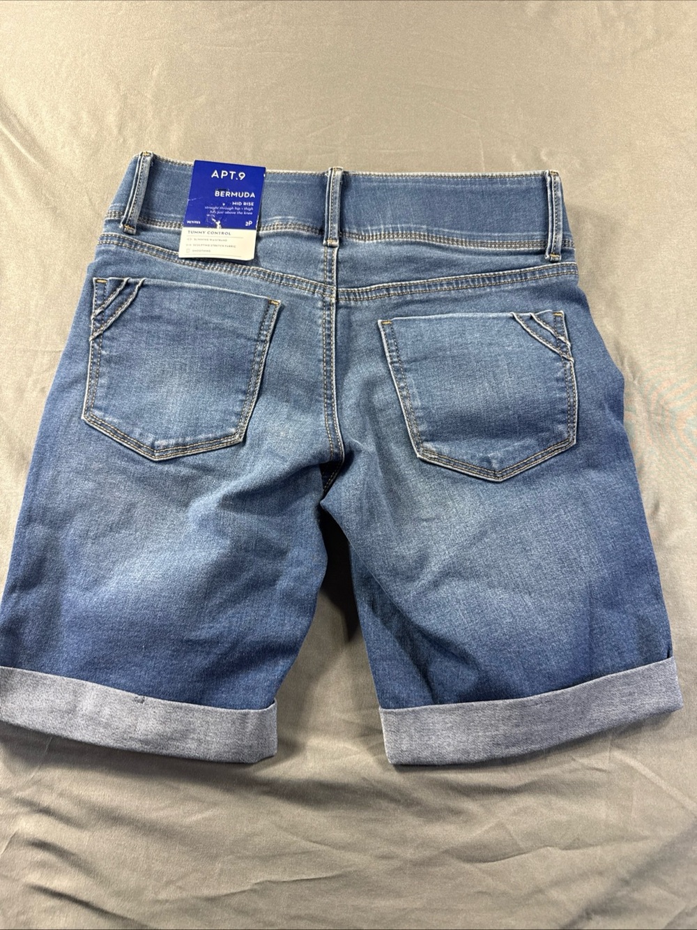 Apt. 9 Medium Blue Cuffed Denim Bermuda Shorts